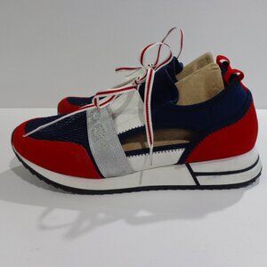 BEBE Brienna Athleisure Sneakers Red White Blue Silver Women's‎ Size 11